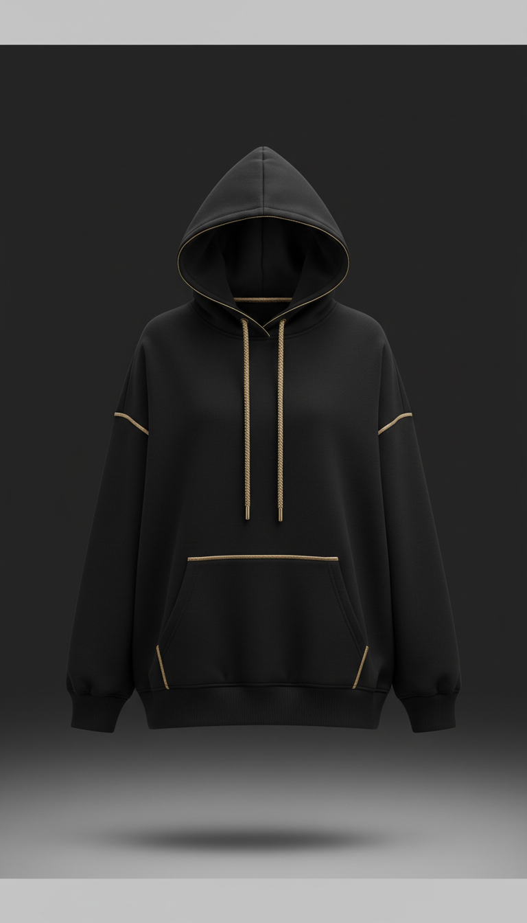 Oversized Hoodie with Gold Accents